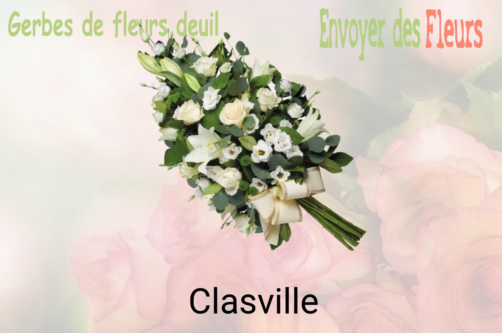 Gerbe de fleurs de deuil livrée à Clasville